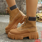 Women's Chunky Plus-size Vintage Ankle Boots