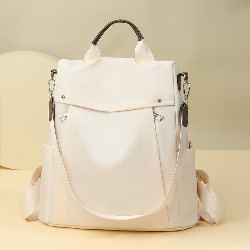 Womens Travel Commuter All-Match Simple Backpack Premium Textured Shoulder Bag