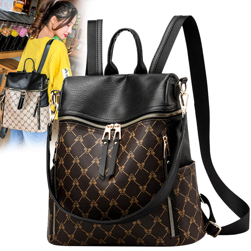 Anti-Theft Backpack Women'S Bag, All-Match Bag, Fashion College Style Wide Band Single