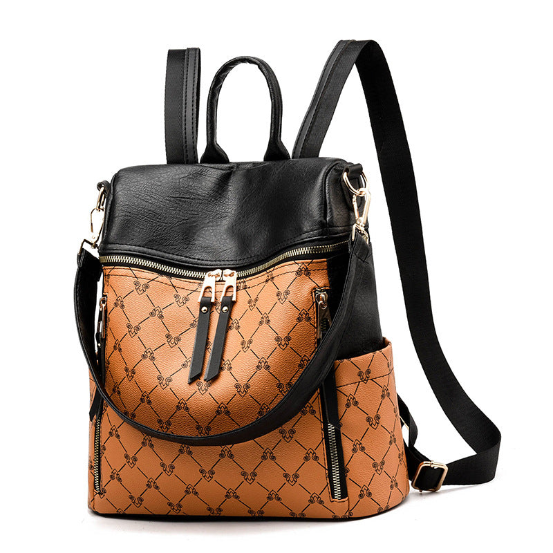Anti-Theft Backpack Women'S Bag, All-Match Bag, Fashion College Style Wide Band Single