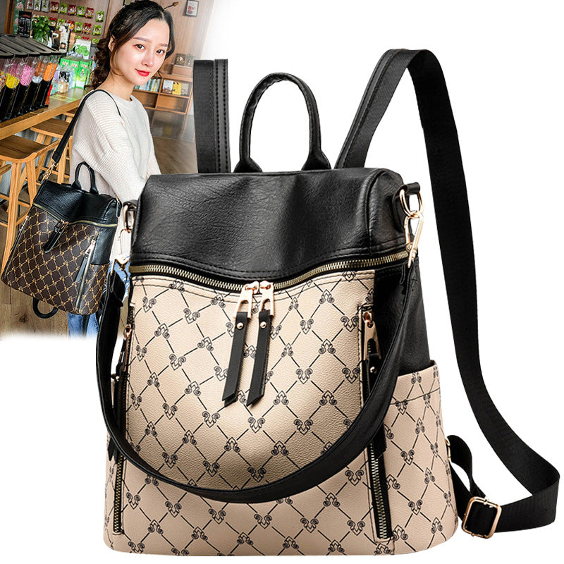 Anti-Theft Backpack Women'S Bag, All-Match Bag, Fashion College Style Wide Band Single