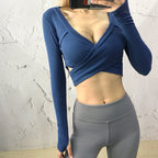 Sexy Long-sleeved Slim Slimming Sports Top Women's