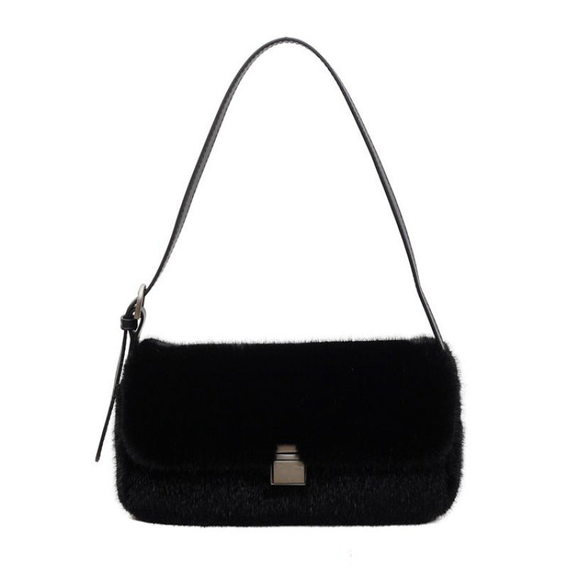 Retro Armpit Fashionable Shoulder Plush Bag