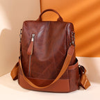 Soft Leather Large Capacity Backpack