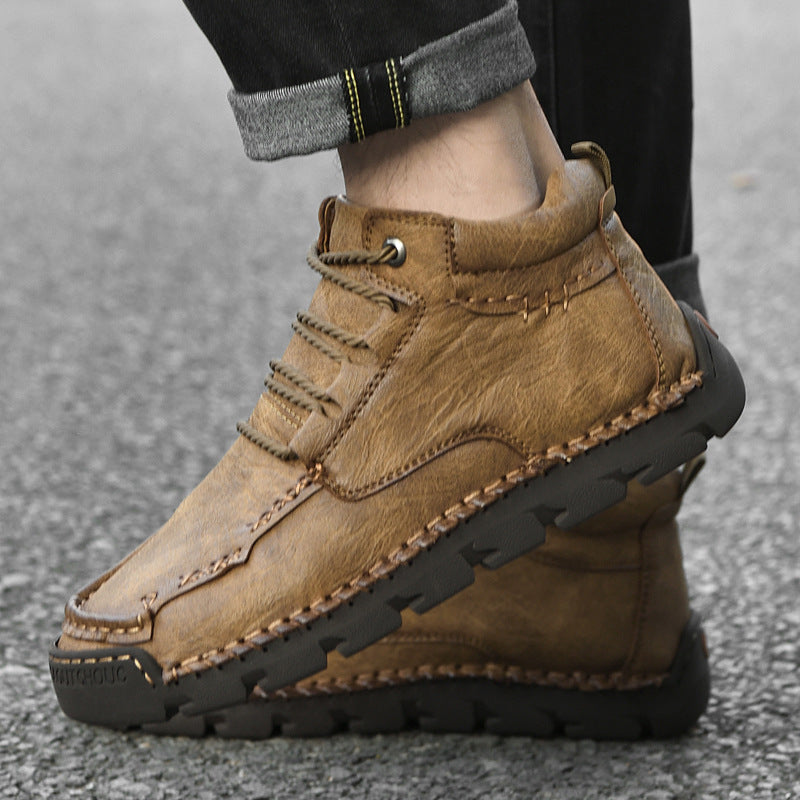 Men's Retro Casual Velvet Warm Cotton Shoes