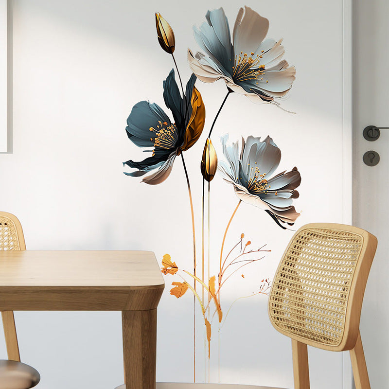 Simulated 3D Relief Texture Flower Children's Bedroom Home Decor Wall Sticker
