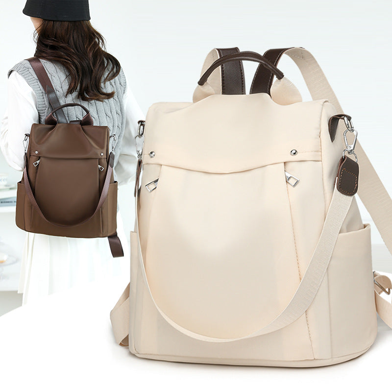 Womens Travel Commuter All-Match Simple Backpack Premium Textured Shoulder Bag