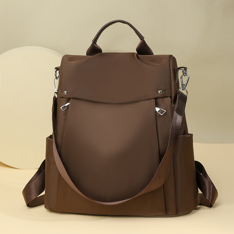 Womens Travel Commuter All-Match Simple Backpack Premium Textured Shoulder Bag