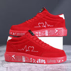Men's Street Style Sneakers - Heart-shaped Design