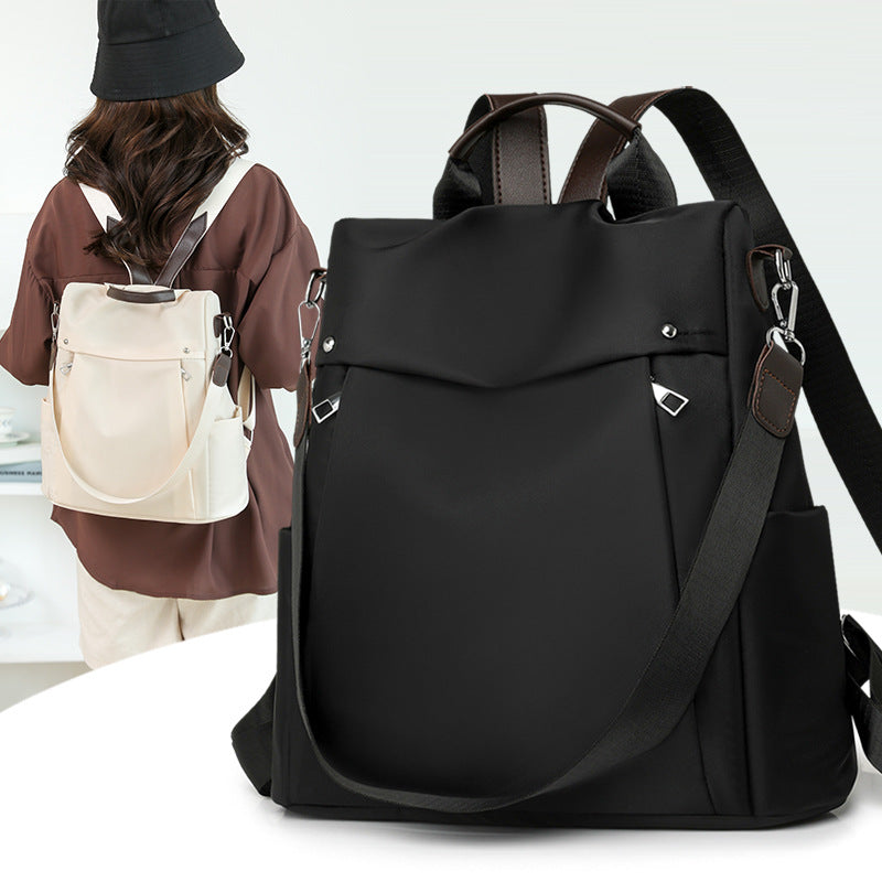 Womens Travel Commuter All-Match Simple Backpack Premium Textured Shoulder Bag