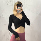 Sexy Long-sleeved Slim Slimming Sports Top Women's