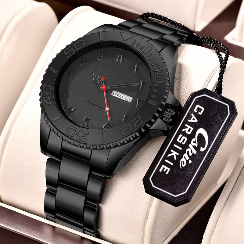 Luminous Mens Sports Mechanical Watch With Date Display And Water Resistance