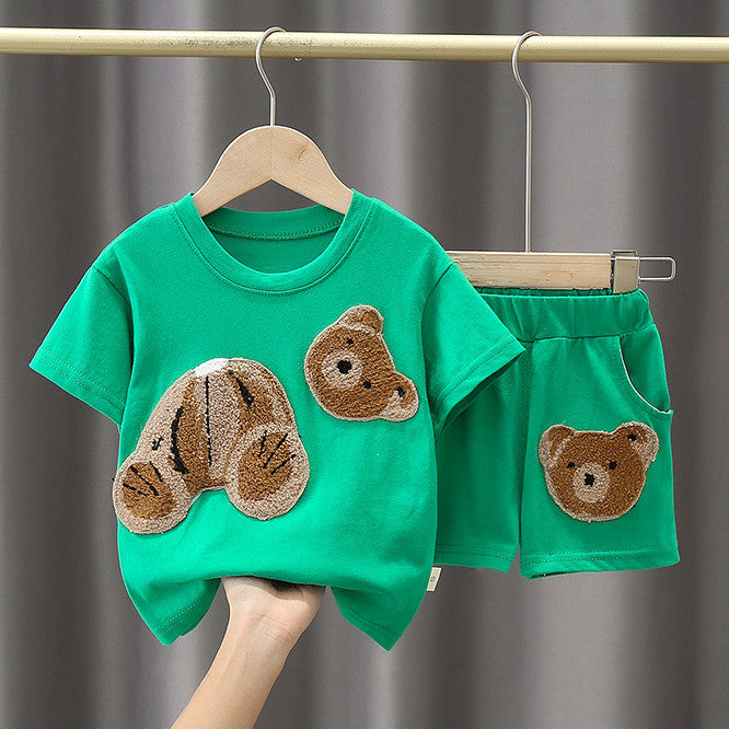 Boy And Girl Cartoon Cotton Short Sleeve T-shirt