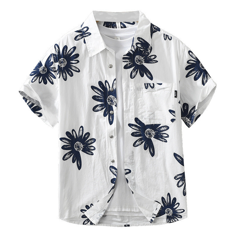 8286 Japanese Trendy Printed Short Sleeve Shirt