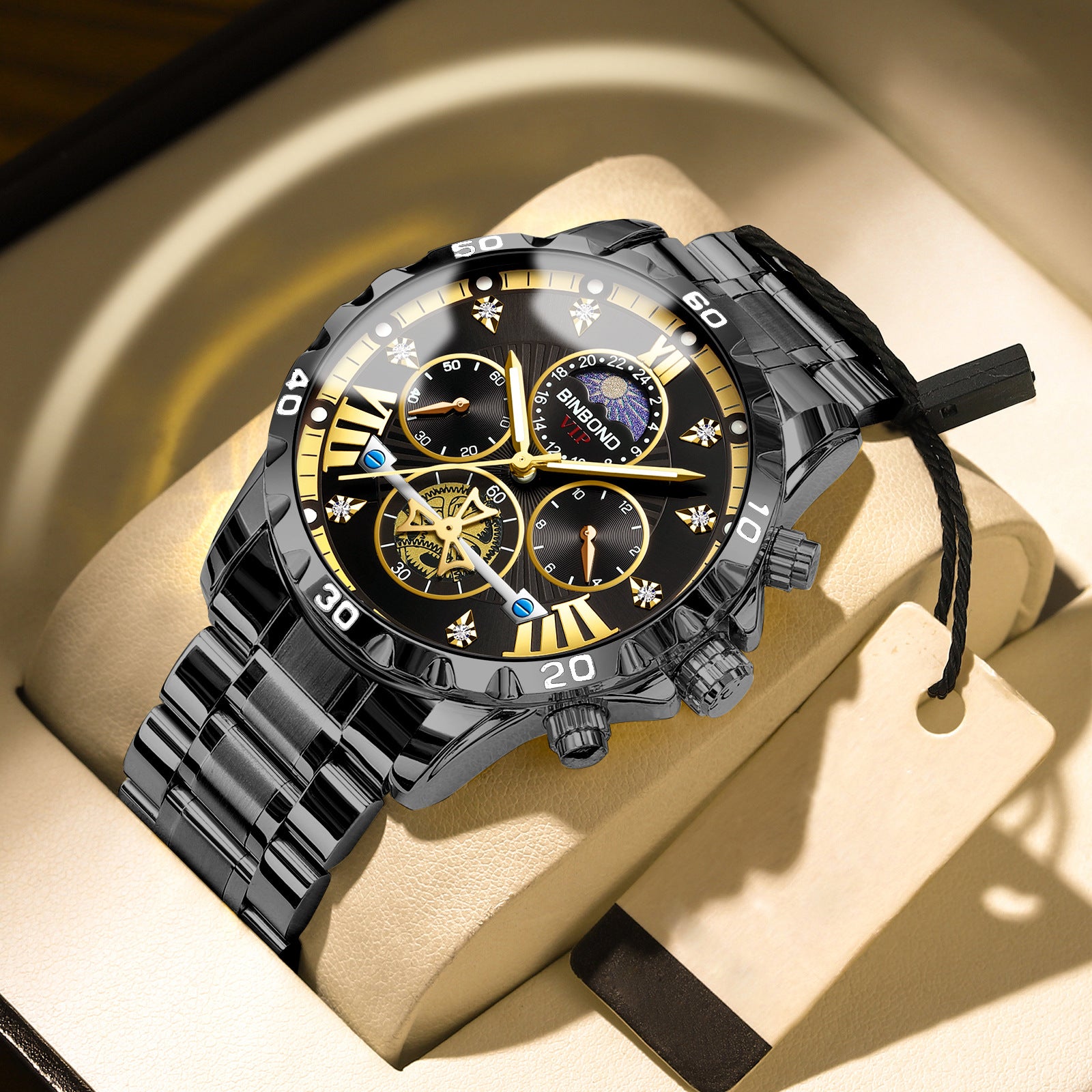 Men's Business Student Night Light Waterproof Flywheel Quartz Watch