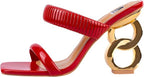 Ninety Union Raddle Metallic Heel Pleaded Two Band Slide