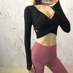 Sexy Long-sleeved Slim Slimming Sports Top Women's