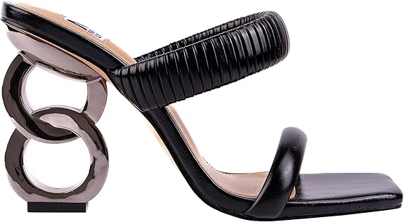 Ninety Union Raddle Metallic Heel Pleaded Two Band Slide