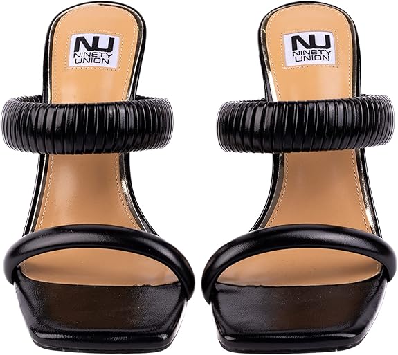 Ninety Union Raddle Metallic Heel Pleaded Two Band Slide