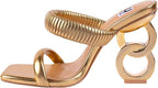 Ninety Union Raddle Metallic Heel Pleaded Two Band Slide