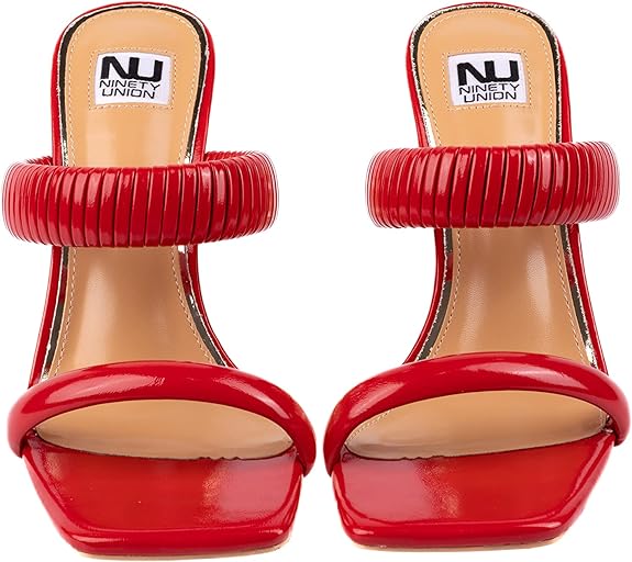 Ninety Union Raddle Metallic Heel Pleaded Two Band Slide