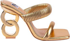 Ninety Union Raddle Metallic Heel Pleaded Two Band Slide