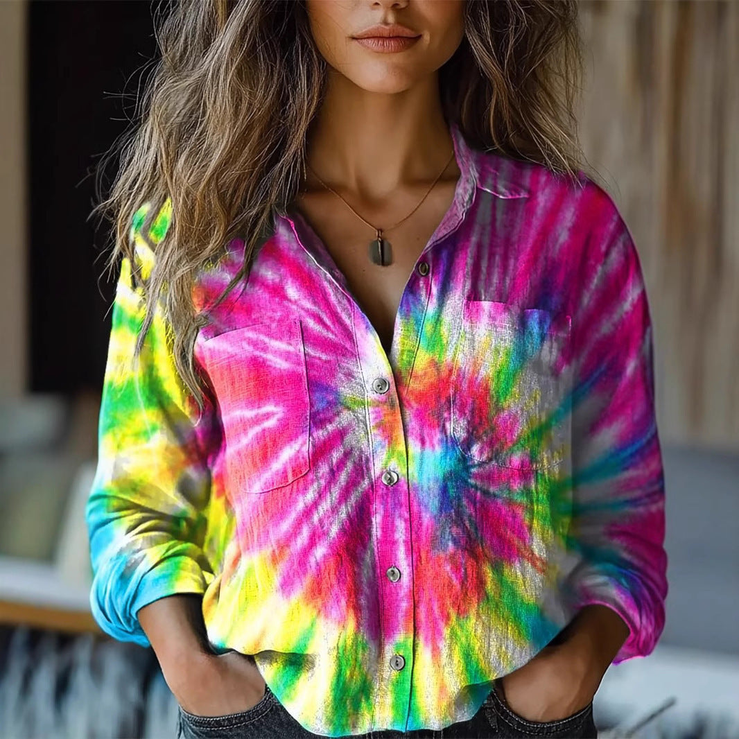 3D Digital Printing Women's Long-sleeved Blouse