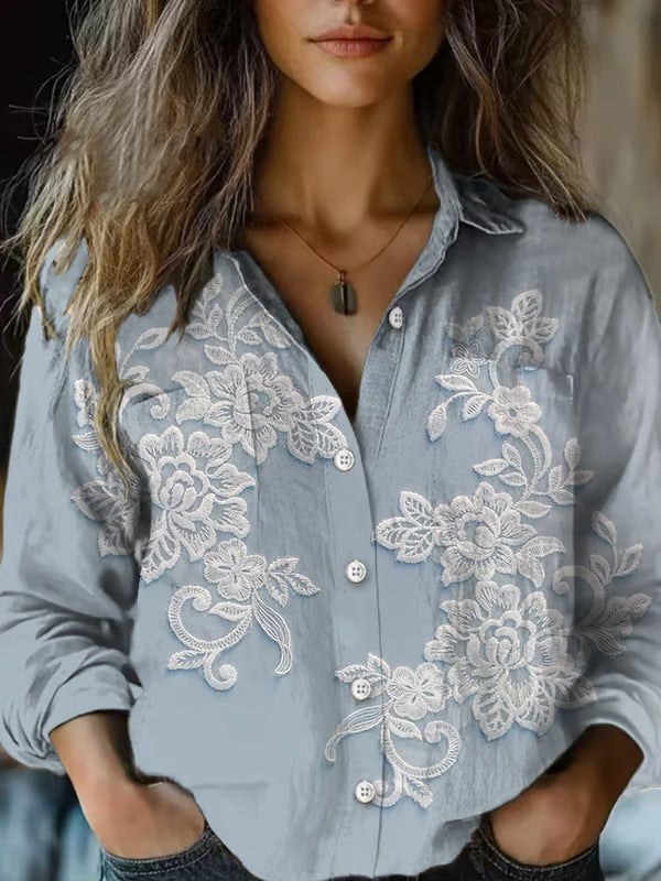 3D Digital Printing Women's Long-sleeved Blouse
