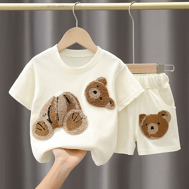 Boy And Girl Cartoon Cotton Short Sleeve T-shirt