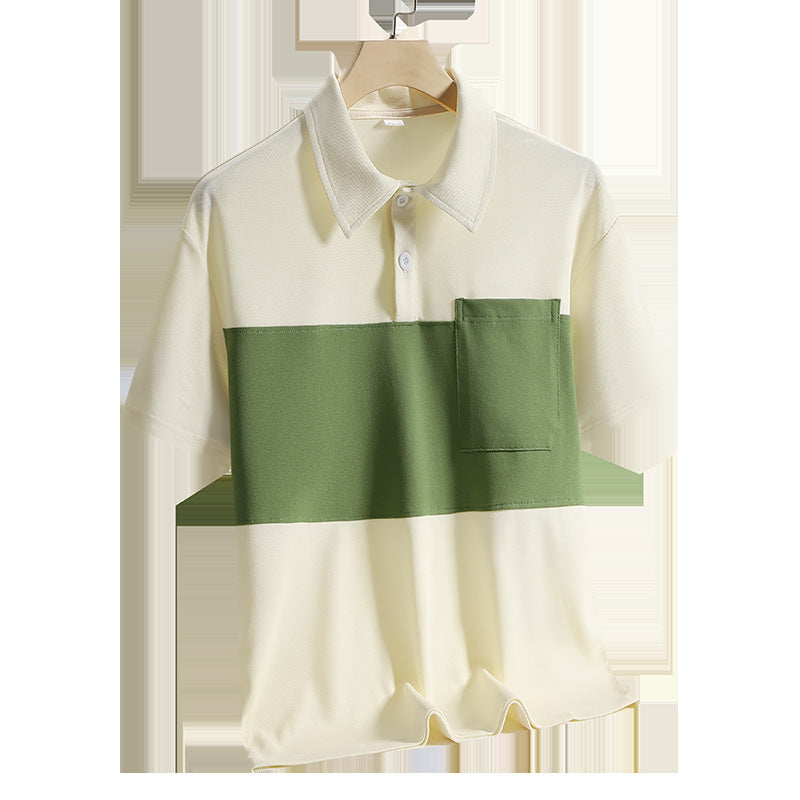 New Ice Silk Quick-drying Polo Shirt Men's Short-sleeved T-shirt