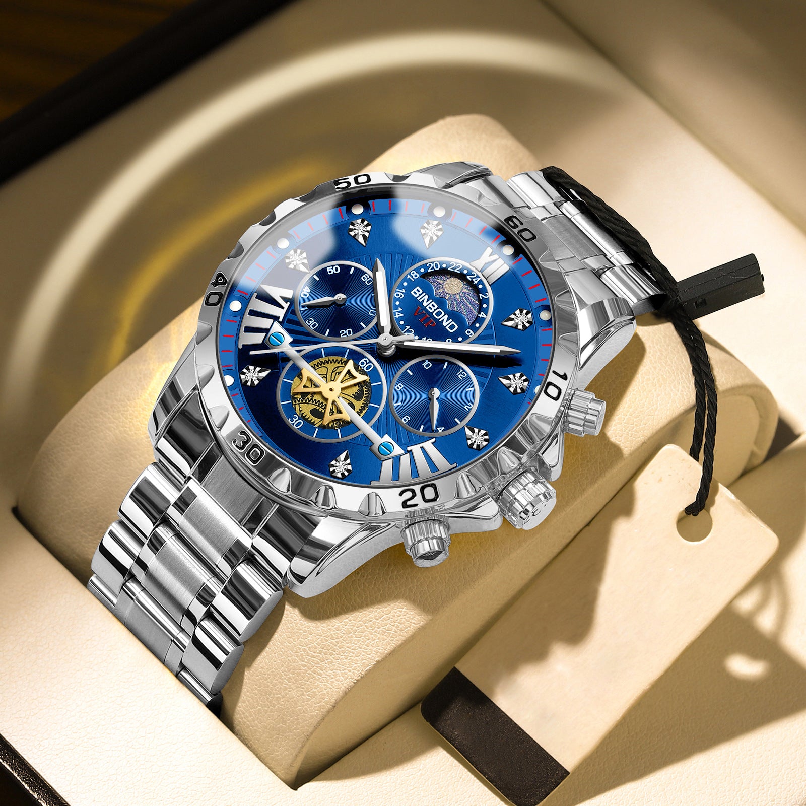 Men's Business Student Night Light Waterproof Flywheel Quartz Watch