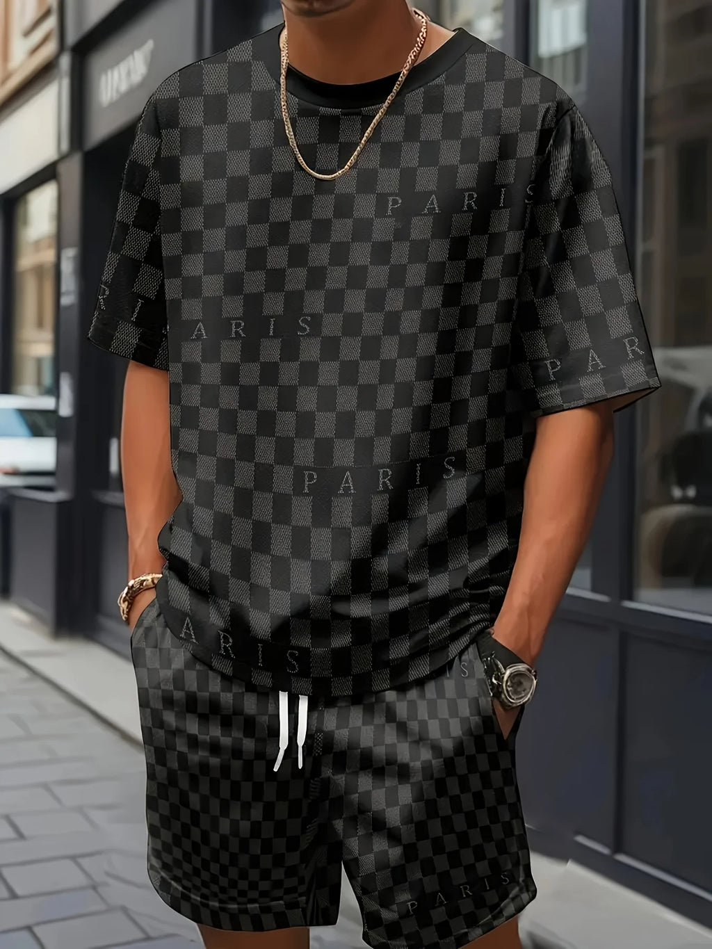 Summer Hot Selling Men's 3D Printed Polyester Short Sleeved Shorts Set, Fashionable Casual Breathable Set, Daily Wear