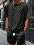 Summer Hot Selling Men's 3D Printed Polyester Short Sleeved Shorts Set, Fashionable Casual Breathable Set, Daily Wear