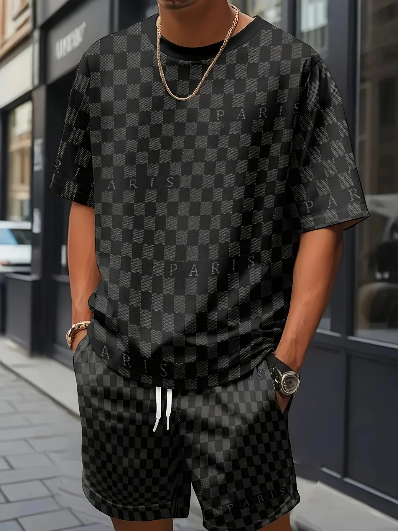 Summer Hot Selling Men's 3D Printed Polyester Short Sleeved Shorts Set, Fashionable Casual Breathable Set, Daily Wear