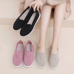 Comfortable casual women's shoes spring and summer breathable fabric uppers solid colors low-cut design soft and outdoor walking