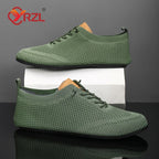 YRZL Men's Summer Mesh Thin Bottom New Style Breathable Non-Slip Casual Walking Slippers Lightweight Driving Shoes for Men
