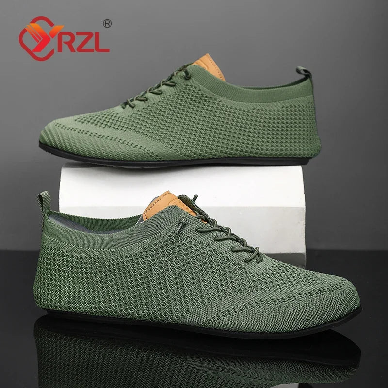 YRZL Men's Summer Mesh Thin Bottom New Style Breathable Non-Slip Casual Walking Slippers Lightweight Driving Shoes for Men