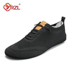 YRZL Men's Summer Mesh Thin Bottom New Style Breathable Non-Slip Casual Walking Slippers Lightweight Driving Shoes for Men