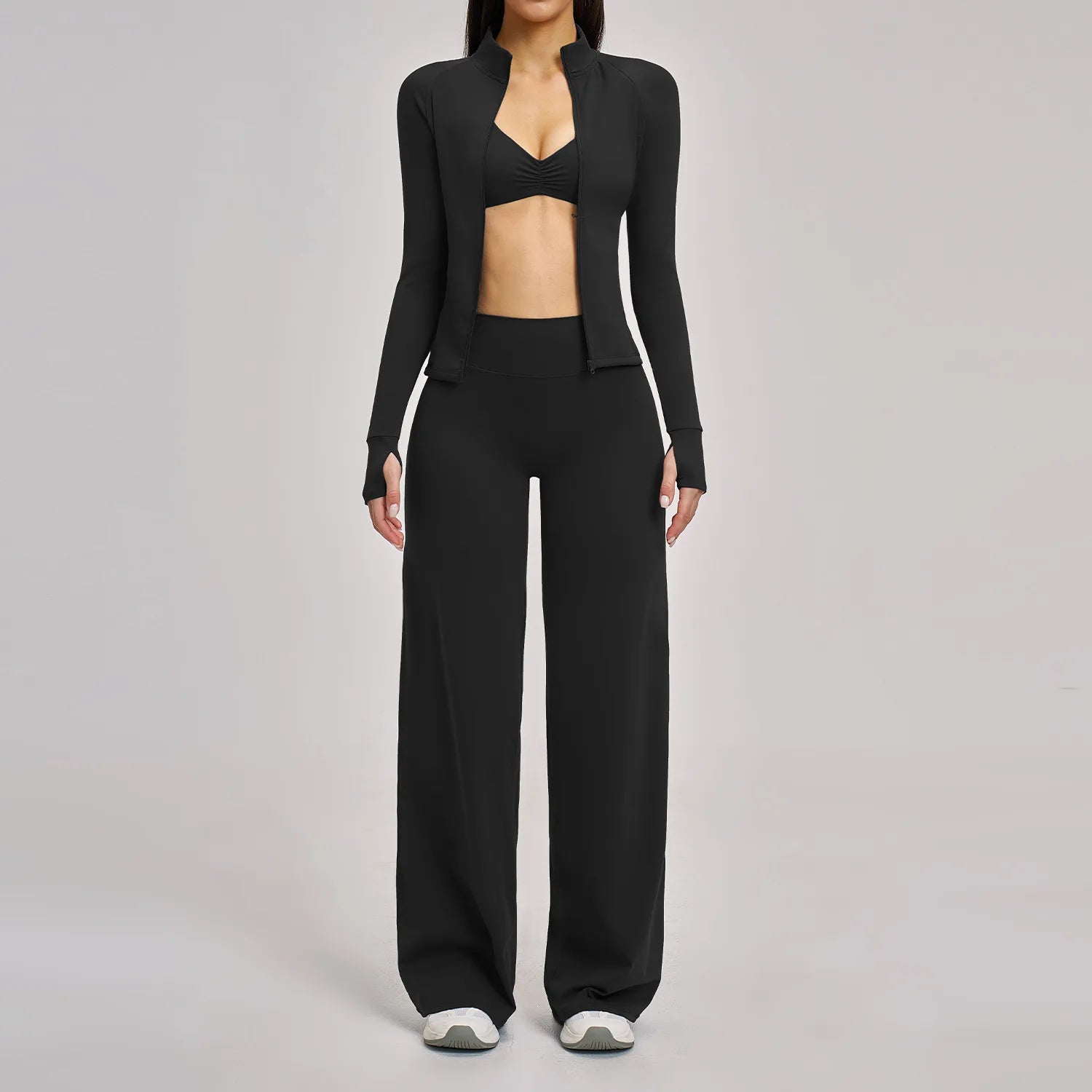 Yoga Set 2/3PCS Workout Outfit Fitness Long Sleeved Sportswear Gym Tracksuit Leggings Set Sports Bra Athletic Wear Women Clothes