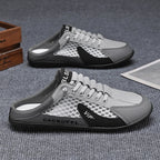 2026 Summer New Style Closed-Toe Half-Slip Men's Shoes with Breathable Mesh Slip-On Design, Fashionable and Breathable Loafers