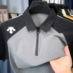 designer original printing summer men's short sleeve polo shirt lapel luxury zipper t-shirt fashion leisure ventilate men's wear