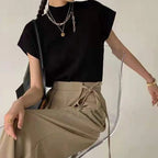 Knitted Women's Short Sleeve Vest Sweater Blouse