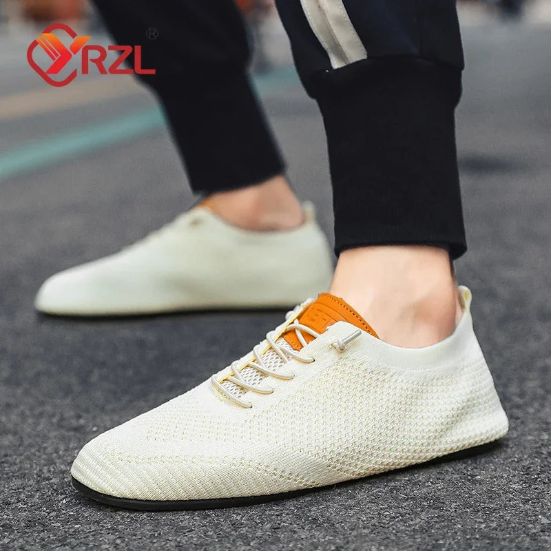 YRZL Men's Summer Mesh Thin Bottom New Style Breathable Non-Slip Casual Walking Slippers Lightweight Driving Shoes for Men