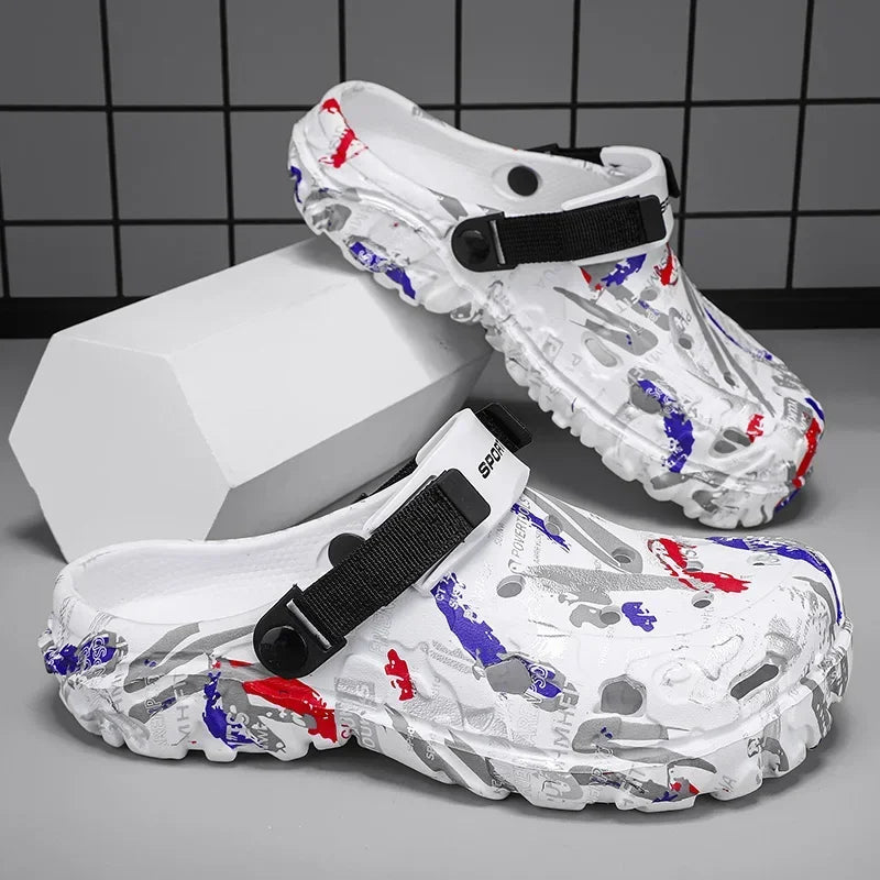 Plus Size 4849 Summer Men Sandals Clogs Outdoor Garden Clogs Hole Shoes Male Casual Shoes Water Shoes Comfort Home Soft Slippers