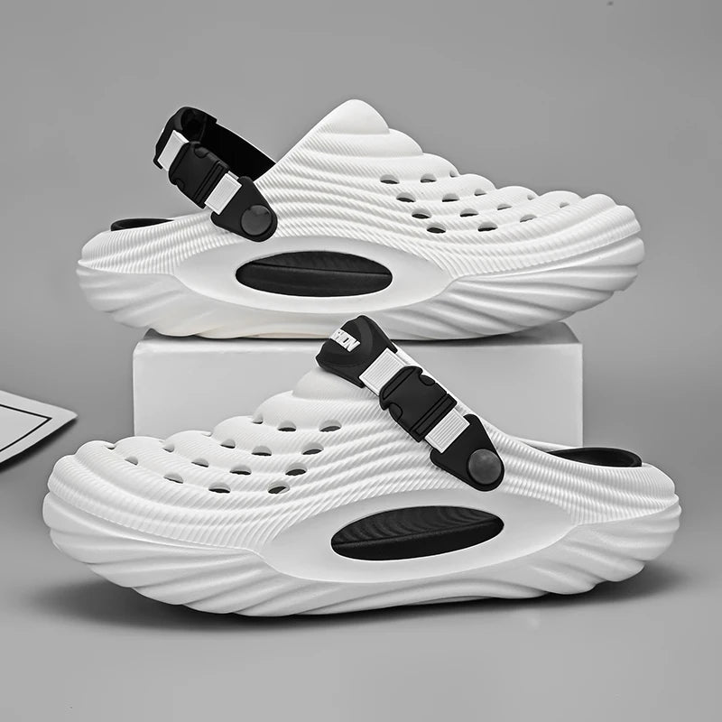 New Couple Models Hole Shoes Summer Women's Sandals Beach Lightweight Men's Slippers Baotou Waterproof Sandals Slippers Men