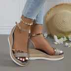 Women Sandals Wedges Sandals Fashion Solid Color Platform Beach Shoes Shallow Casual Women High Heels Designer Open Toe Sandals