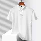 Selected popular nylon fabric, dad's summer clothing, middle-aged men's short sleeved T-shirt, summer ice silk quick drying, mid