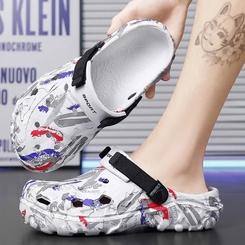 Plus Size 4849 Summer Men Sandals Clogs Outdoor Garden Clogs Hole Shoes Male Casual Shoes Water Shoes Comfort Home Soft Slippers