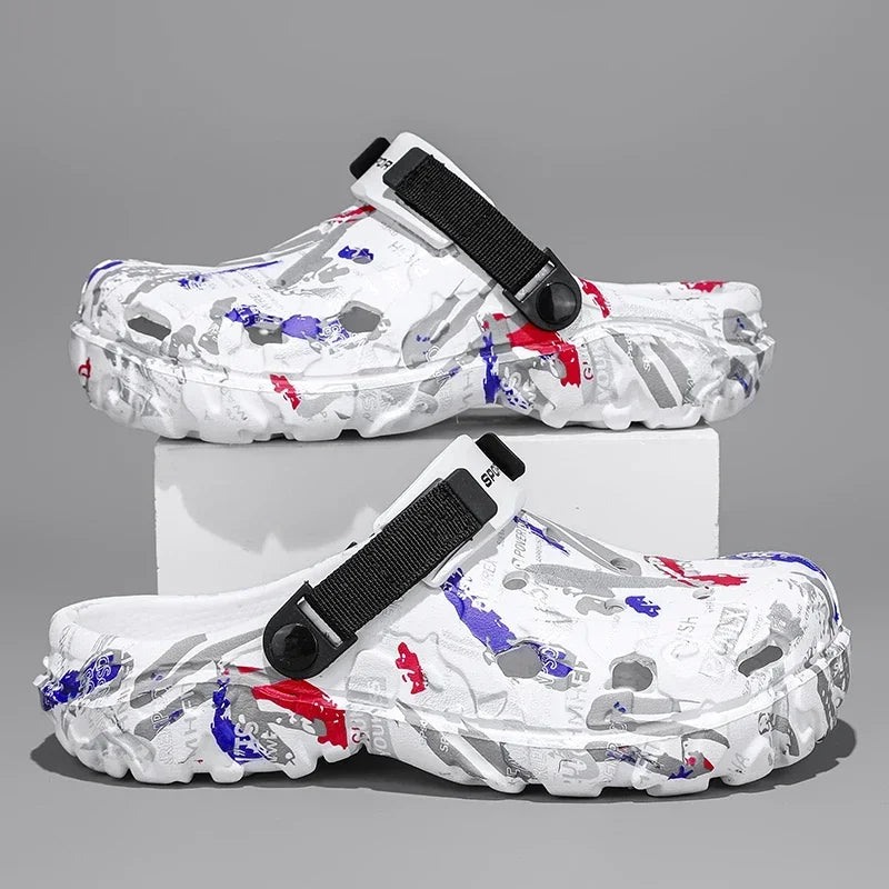Plus Size 4849 Summer Men Sandals Clogs Outdoor Garden Clogs Hole Shoes Male Casual Shoes Water Shoes Comfort Home Soft Slippers