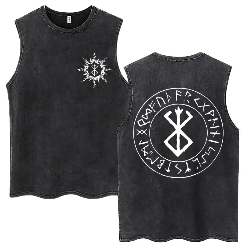 Anime Berserk Guts Washed Harajuku Tank Tops Retro Manga Gatsu Griffith Zodd Sleeveless T Shirts Unisex Cotton Oversized T-Shirt